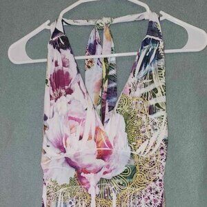 Floral Halter Top Dress, Women's Size Medium